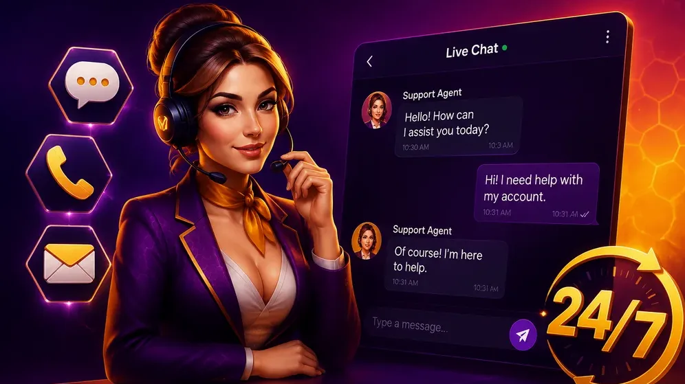 live chat window open on casino support screen