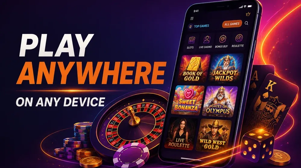 smartphone displaying casino lobby interface